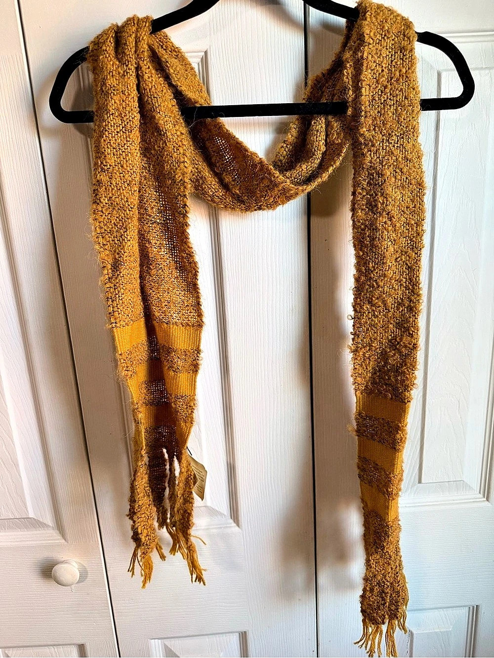 TABASK Grand Lodge Scarf Handcrafted Wool Scarf in Brown NWT